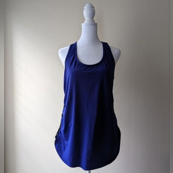 Fabletics Tank Purple/Blue Black Mesh Large - Picture 1 of 3